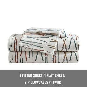 Eddie Bauer Ski Line White Twin Sheet Set - 1 of 4