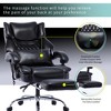 Kumasinova Reclining Office Chair with Footrest,Executive Computer Chair with Massaging Lumbar Cushion,Leather Ergonomic Chair for Home Office,Black - 4 of 4