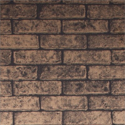 Metallic Brick Bronze and Black Paste the Wall Wallpaper