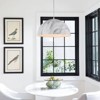 PAKOKULA 1-Light White Dome Pendant with Marble-Striped Metal Shade - 4 of 4