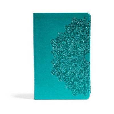 CSB Large Print Personal Size Reference Bible, Teal Leathertouch - by  Csb Bibles by Holman (Leather Bound)