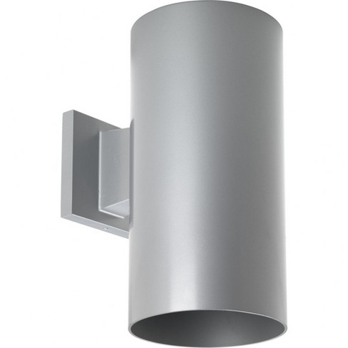 Progress Lighting, Cylinder Collection, 1-Light LED Wall Light, Metallic Gray, Porcelain Shade - image 1 of 3