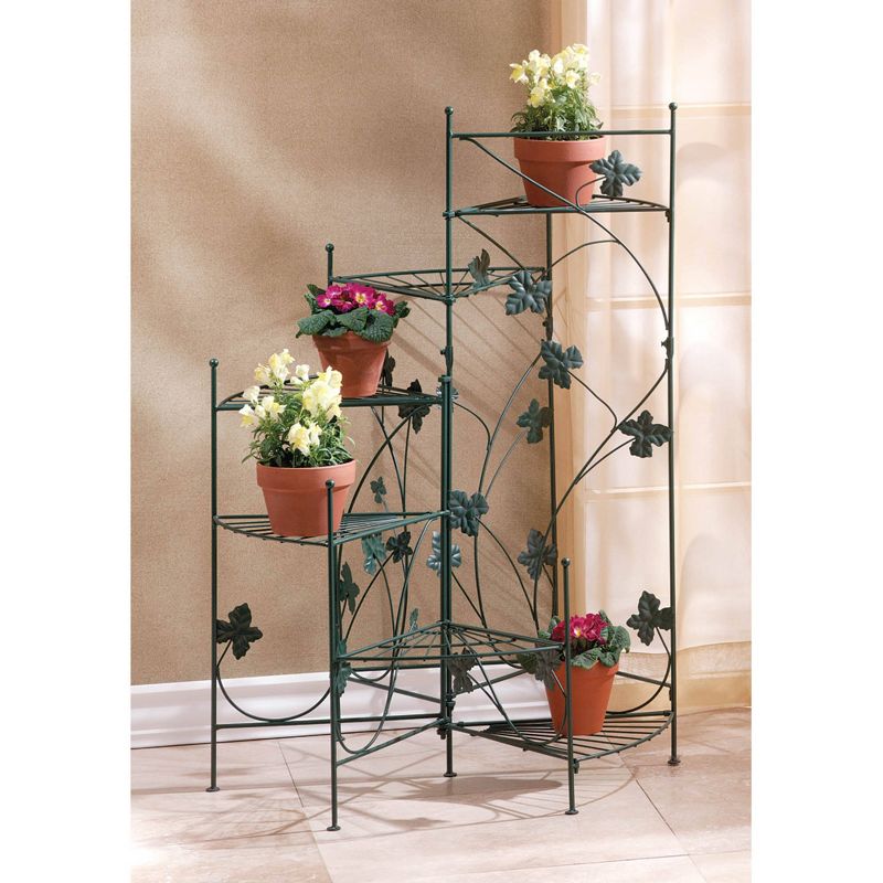3.9&#34; Indoor/Outdoor Iron Ivy Design Staircase Plant Stand Black - Zings &#38; Thingz, 4 of 5