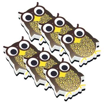 Ashley Productions® Magnetic Whiteboard Eraser, Wise Owl, Pack of 6