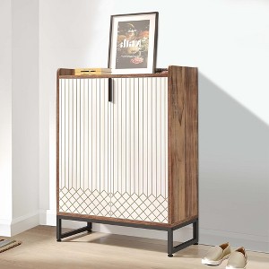 UbMelt 29.52 Inch Shoe Cabinet,Modern Freestanding 5-Tier Shoe Storage Organizer with Adjustable Shelves and 2 Doors for Entryway,Hallway,Closet - 1 of 4