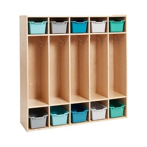ECR4Kids Streamline 5-Section Coat Locker with Scoop Front Storage Bins - 1 of 4