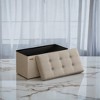 30" Storage Ottoman Bench, Ottoman with Storage, Leather Storage Bench, Hold up to 660lb for Living Room - 4 of 4
