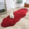 Home Mart Goods Red Faux Rabbit Fur Fuzzy Soft Fluffy Plush Cozy Shaggy Area Rug - 2 of 4
