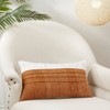 Saro Lifestyle Pleated Harmony Throw Pillow Cover, Brown, 16"x24" - 3 of 3
