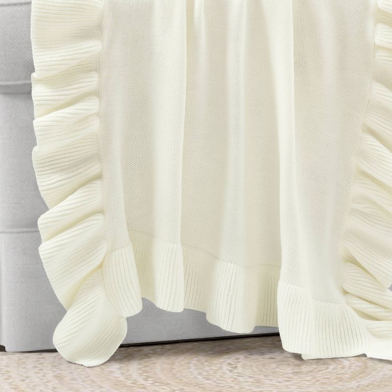 Lush Décor Reyna Toddler Soft Knitted Ruffle Throw Baby Blanket, 3 of 8