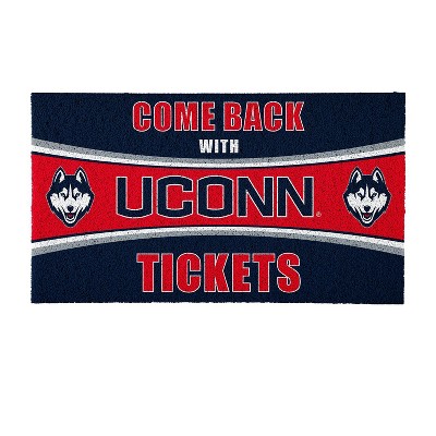Evergreen Come Back with Tickets Uconn 28" x 16" Woven PVC Indoor Outdoor Doormat