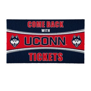 Evergreen Come Back with Tickets Uconn 28" x 16" Woven PVC Indoor Outdoor Doormat - 1 of 4