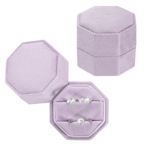 Unique Bargains Vintage Velvet Octagonal 2 Slots Jewelry Storage Boxes 2 Pcs - 1 of 4