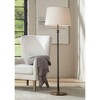 Kathy Ireland City Heights Modern 59" Tall Standing Floor Lamp Skinny Pole Pull Chain Black Gold Metal Antique Brass Finish Living Room Bedroom House - 2 of 4