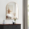 Whisen 30x40 Inch Arched Bathrrom Wall Mirror, Premium HD Glass, Brushed Aluminum Frame - 2 of 4