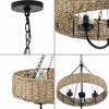 Progress Lighting Pembroke 3-Light Outdoor Chandelier, Matte Black, Rattan and Seeded Glass Shade - 3 of 3