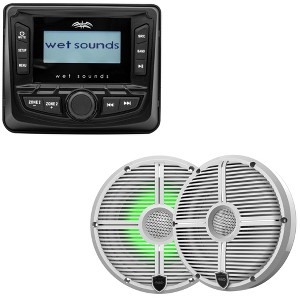 WetSounds WS-MC-5 AM/FM Stereo w/ 2.7" LCD + 1 Pair WS RECON6 XW-W RGB Coax. - 1 of 4