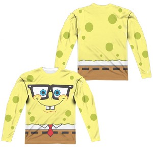 Men's Spongebob Squarepants Nerd Face Long Sleeve Costume T-Shirt - 1 of 4