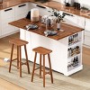 YOOCOZZ Farmhouse Wood Kitchen Cart with Socket, Hidden Wheels, Storage Racks and Drawers - 2 of 4