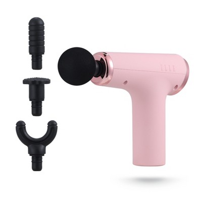 ELLE Portable Handheld Percussion Massager with 4 Massage Heads