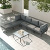 LayinSun 7 Pieces Rope Woven Patio Furniture Set, Modern Modular Sectional Sofa with Coffee Table and Upgrade Thickness Cushion - 2 of 4