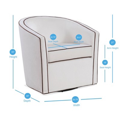 Keely Cream Velvet Barrel Swivel Accent Chair