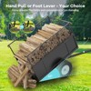 Steel Dump Cart, 750lbs Capacity 17 Cu. ft Tow Behind Garden Trailer with Removable Sides, Hand Pull or Foot-Release Utility Trailer for Lawn Mower - 3 of 4