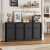 Modern Sideboard Buffet Cabinet,Large Coffee Storage Cabinet with Wood Grain Panels, Multi-Functional Storage for Living Room - 4 of 4