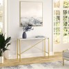 Gold Finish Console Table with Faux Marble Top - Henn&Hart - image 2 of 4