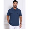 INSPIRE CHIC Men's Collared Short Sleeve Double Chest Pockets Outdoor Polo Shirt - 4 of 4