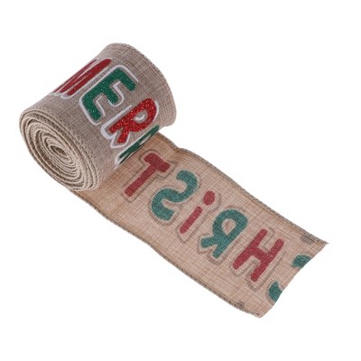 Unique Bargains Gift Wrap Ribbons Polyester Red Linen 118.11"x2.56" 1 Pc