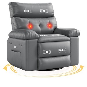 Recliner Chair, Electric Rocker Swivel USB Charger for Adults, with Vibrating Massage and Heating, for Living Room, Bedroom - 1 of 4