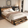 QingMoon Queen Size Bed Frame with Storage Headboard and 8 Drawers, Metal Platform Bed with Charging Station, Stable and Solid, Noise-Free - 3 of 4