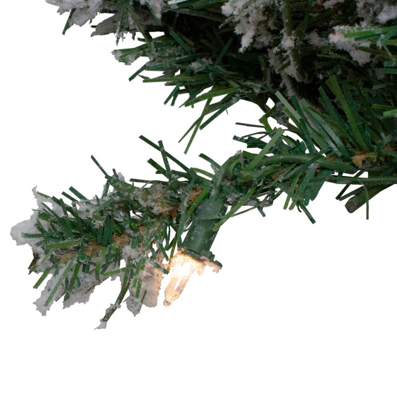 Northlight 30" Prelit Flocked Victoria Pine Artificial Christmas Wreath - Clear Lights, 3 of 5