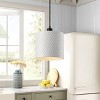 Dewdrop Industrial Hanging Pendant Light, White Drum Metal Shade, Modern Ceiling Fixture for Kitchen Island - 2 of 4