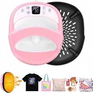 HOMDOX 12" × 10" × 4.3" Heat Press Machine for T-Shirts w/Teflon Sheet/Sublimation Paper/Insulated Base Portable Fast Up to 450℉ Precise Temp Control - 1 of 4