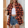 Clearlove Plaid Shirts for Women Oversized Long Sleeve Casual Button Down Blouse Top - 4 of 4