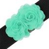 INSPIRE CHIC Women's Elastic Wide Double-Flower Stretch Corset Waist Belt 1 Pc - 2 of 4
