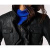 Women's Riley Ruffled Faux Leather Jacket - APRICOT - 3 of 4