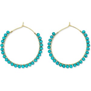 Benevolence LA Beaded Hoop Earrings, Turquoise Earrings for Women Natural Stone Hoop Earrings - 1 of 4