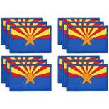 Okuna Outpost 12 Pack Woven Iron On State Patches, Arizona Flag Appliques (3 x 2 in)