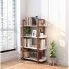 Retro Wooden Bookshelf, 4 Tier Bookcase For Displaying Decor, Open Planting Stand, Freestanding Photo Albums Storage Organizer - 2 of 4