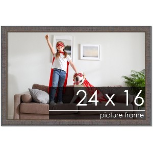 PosterPalooza | Textured Grey Picture Frame - UV Acrylic, Backing Board, Hanging Hardware Included - 1 of 4