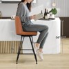 Bekrvio 26" Swivel Counter Height Bar Stools Set of 1/2/3/4, Faux Leather or Velvet Upholstered with V-Shaped Metal Base for Kitchen Island - 2 of 4