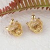Anna-Kaci Gold Plated Leopard Cheetah Panther Head Animal Zircon 925 Sterling Silver Stud Earrings for Women - 3 of 4