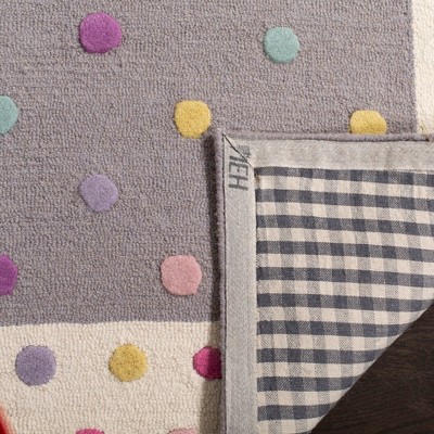 Gray and Multicolor Hand-Tufted Wool Kids Rug, 2'6" x 4'