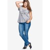 ellos Plus Size Screenprint V-Neck Tee - 3 of 4