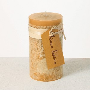Vance Kitira 8" Brown Sugar Timber Pillar Candle ,Scentless, Clean-Burning, Environmental Friendly - 1 of 3