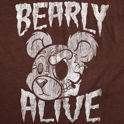 Мужские футболки Crazy Dog T-Shirts, Inc. Mens Funny T Shirts Bearly Alive Sarcastic Creepy Bear Graphic Novelty Tee for Men - Crazy Dog Men's T Shirt For Halloween Season Brown XXL — фото 2