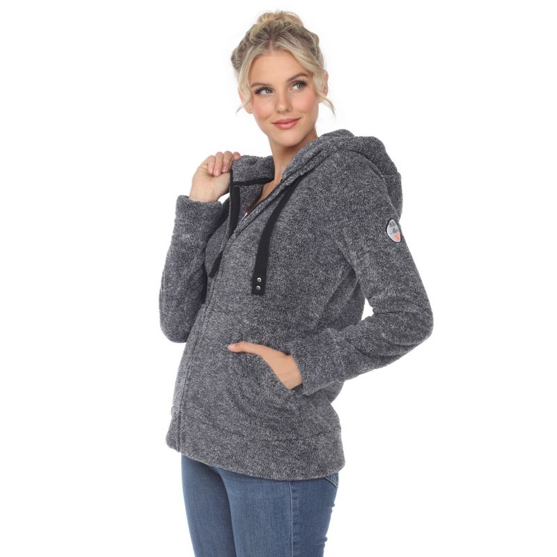 Women's Hooded High Pile Fleece Jacket - White Mark, 2 of 6